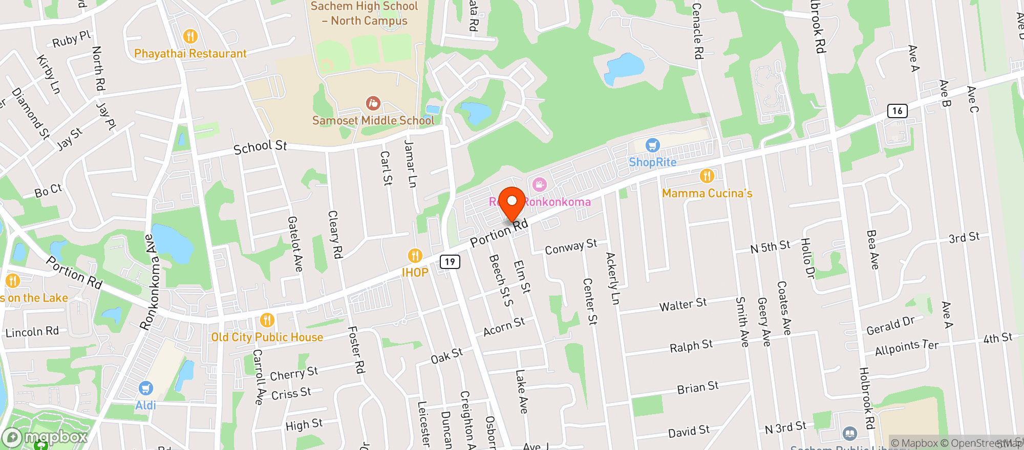 Map showing Stop & Shop