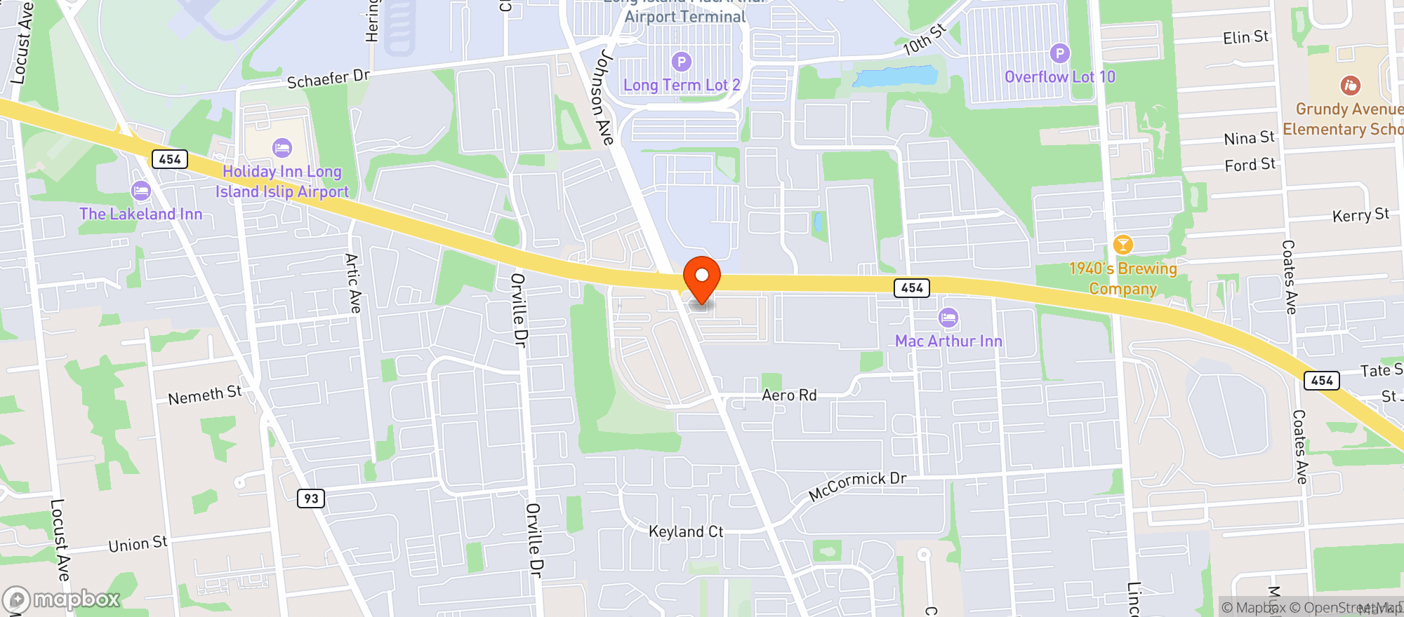 Map showing Airport Shell
