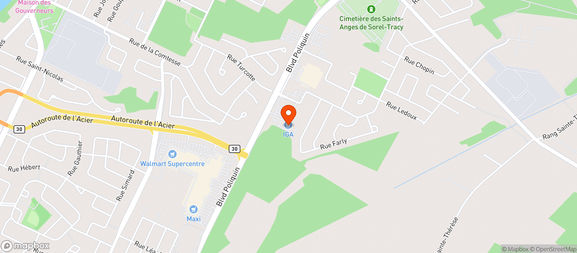 Map showing IGA extra Affilie #0573