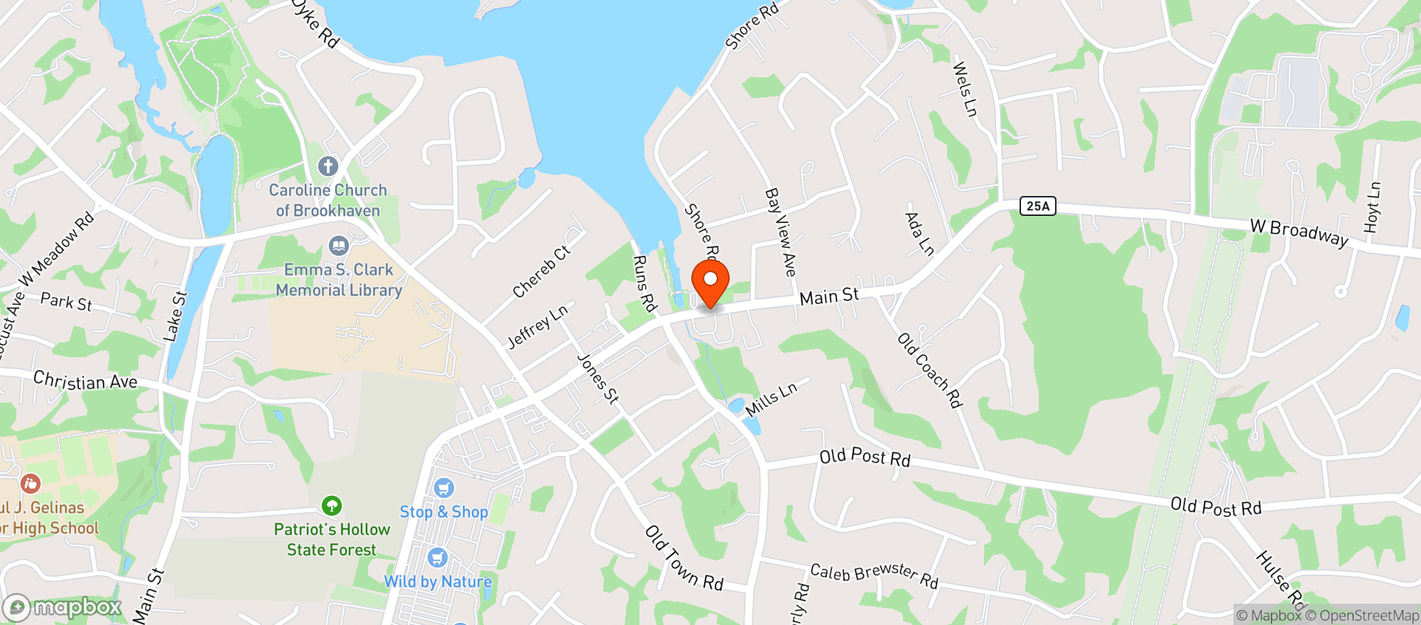 Map showing Elaines Restaurant & Bar