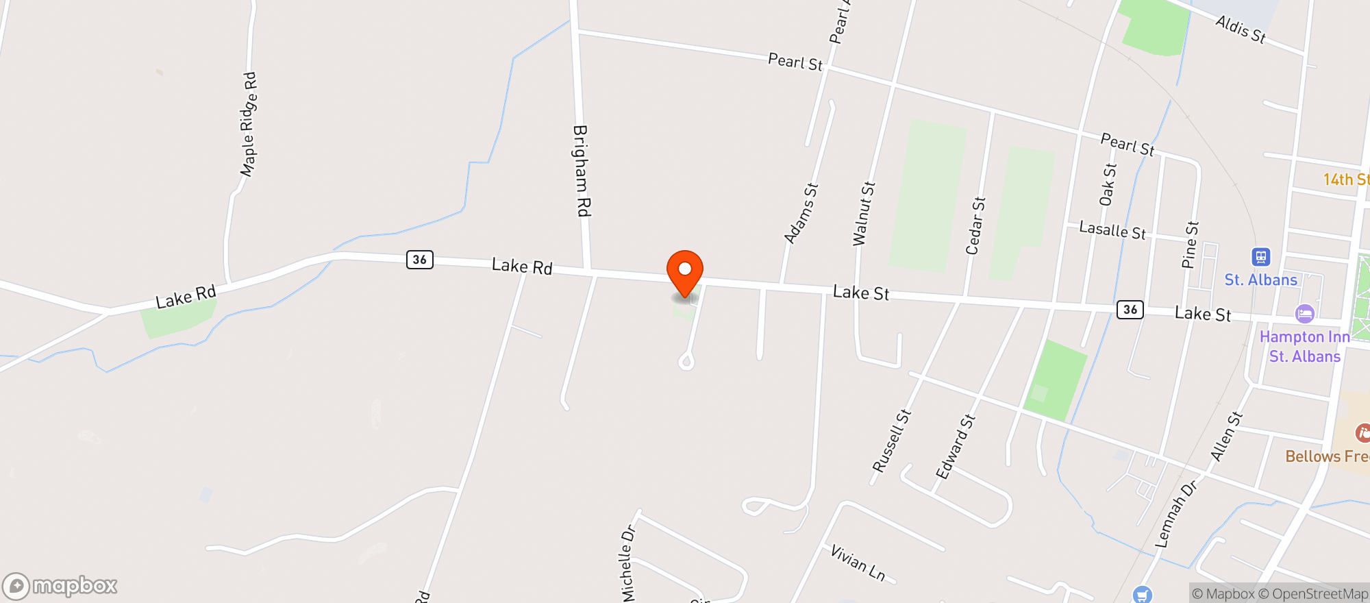 Map showing Mill River Brewing Bbq & Smokehouse