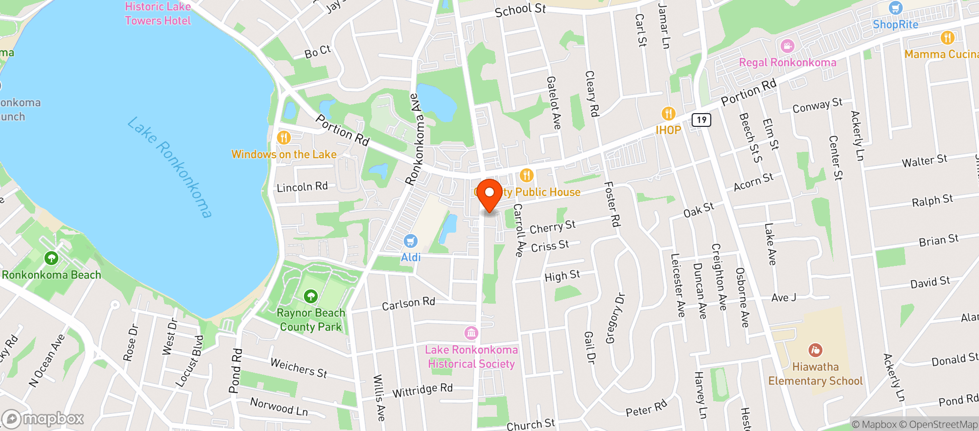Map showing Flanagans Pub