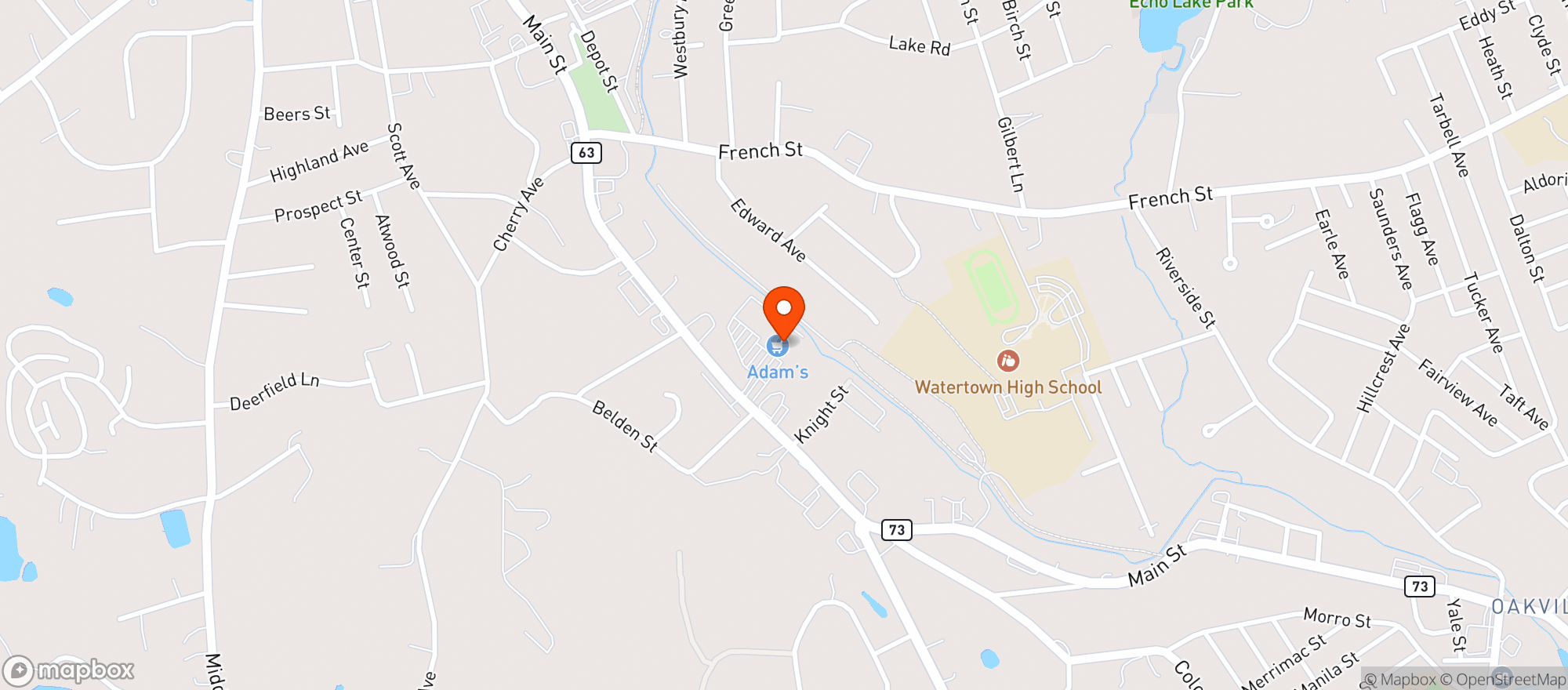 Map showing Adams Super Food Store #582