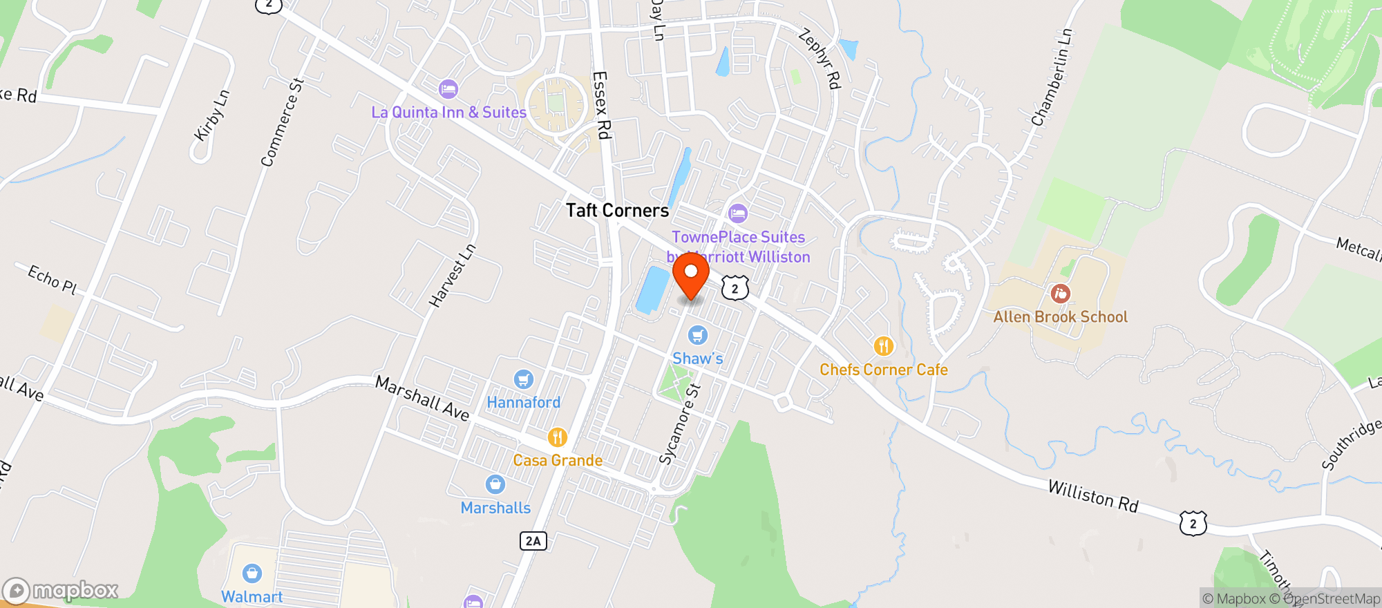 Map showing Shaws