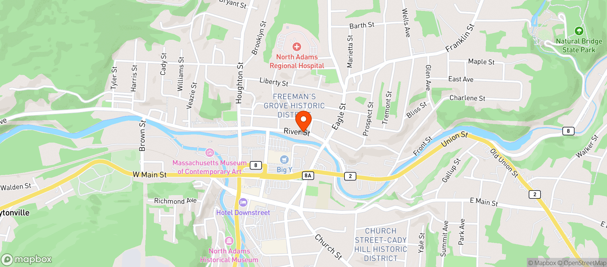 Map showing Daves Package Store