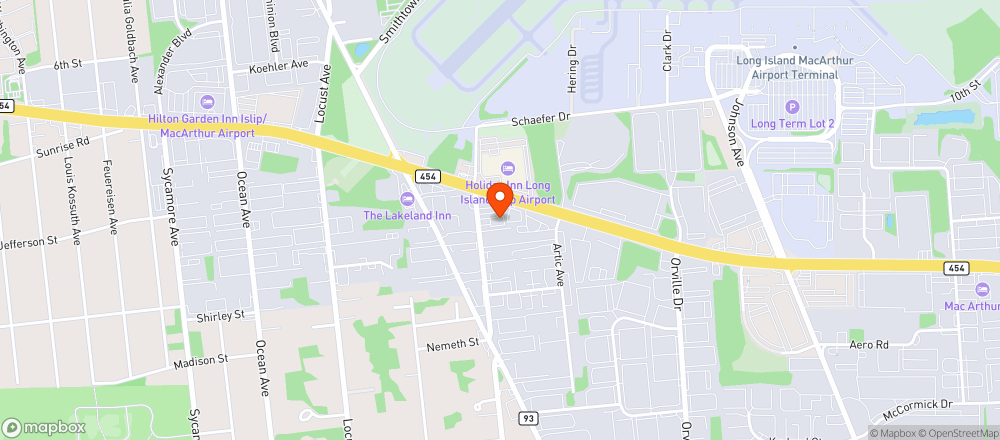 Map showing Mcguire's Comedy Club