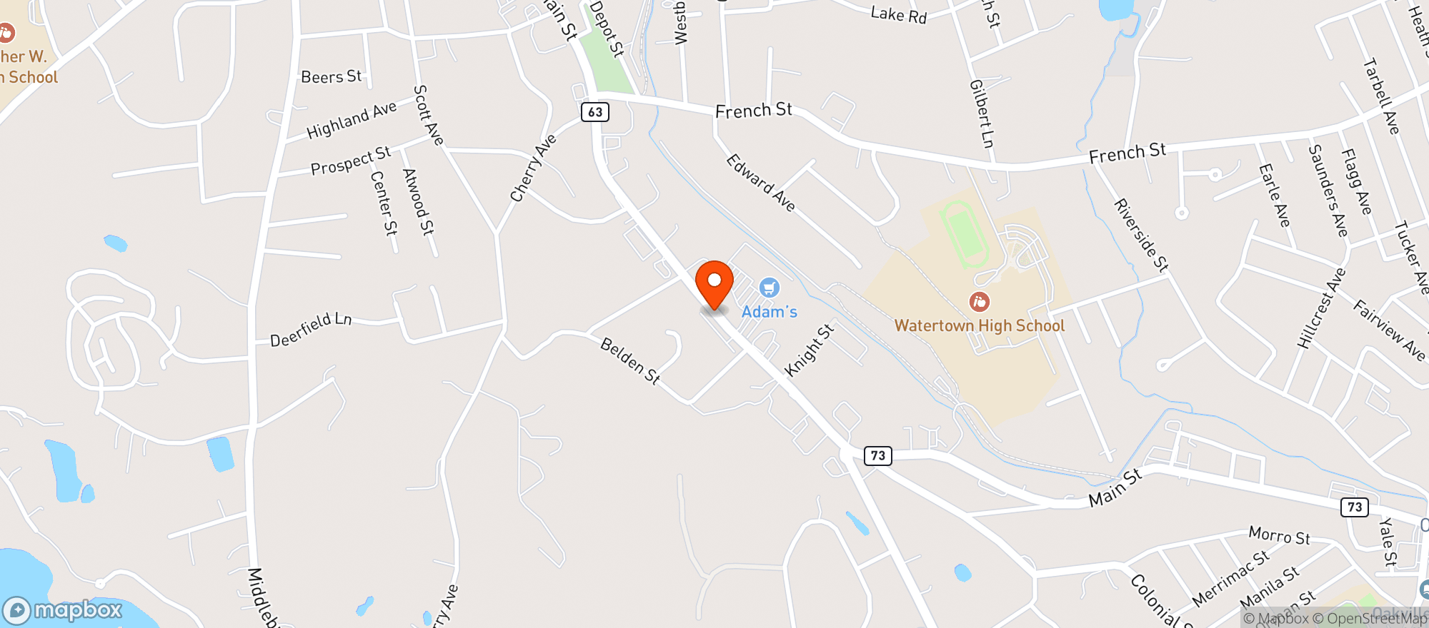 Map showing Adams Hometown Market Iga