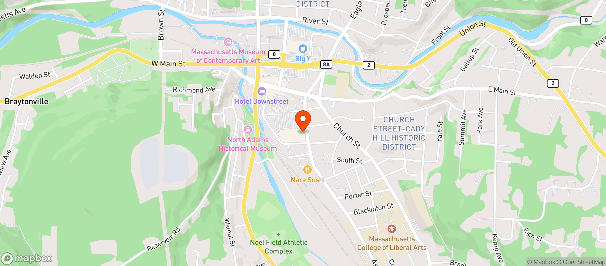 Map showing Liquor World & Market North Adams