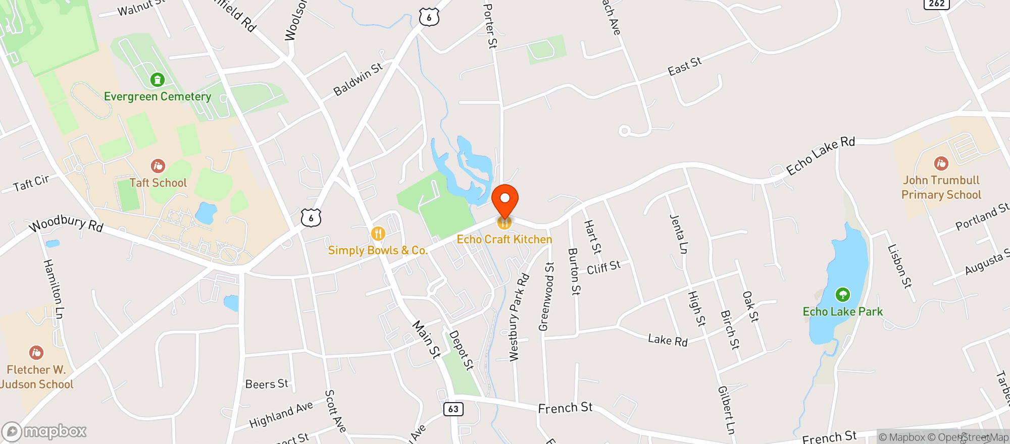 Map showing Daveluys Restaurant