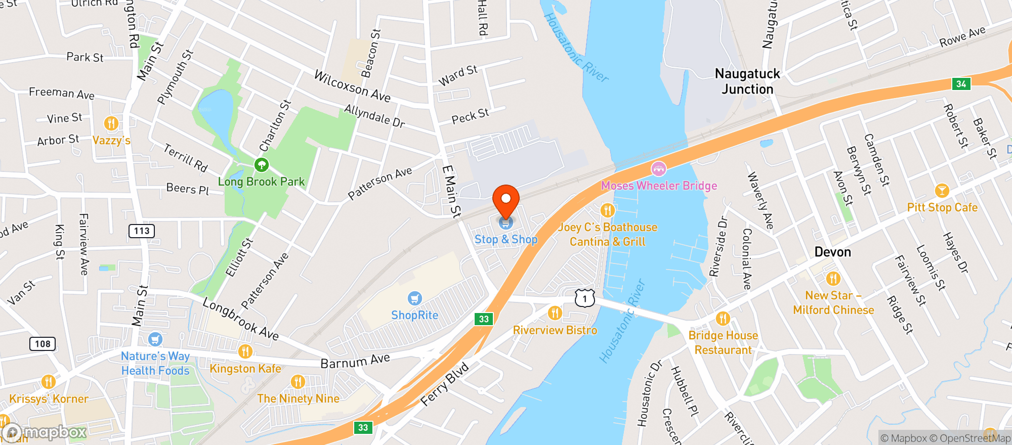 Map showing Bevmax Stratford