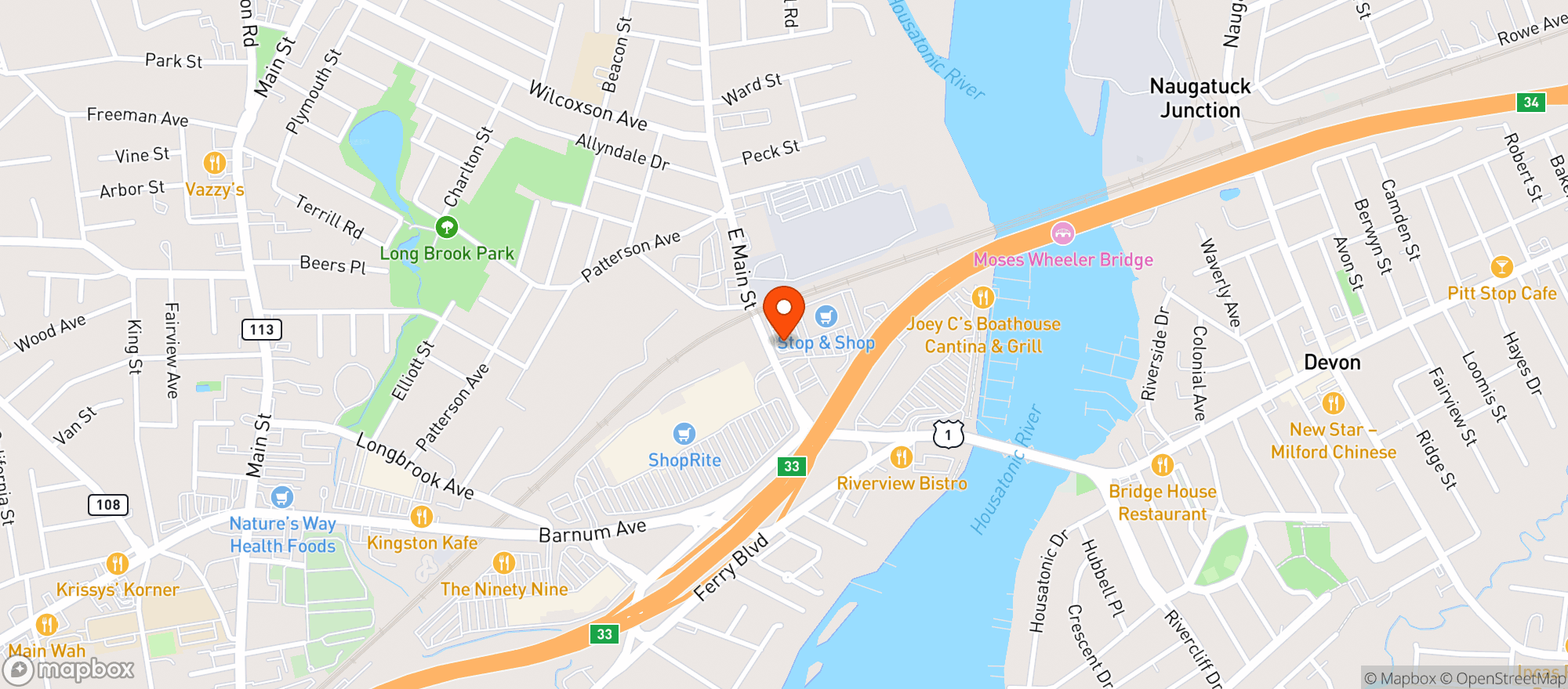 Map showing Stop & Shop - 0639 - Stratford
