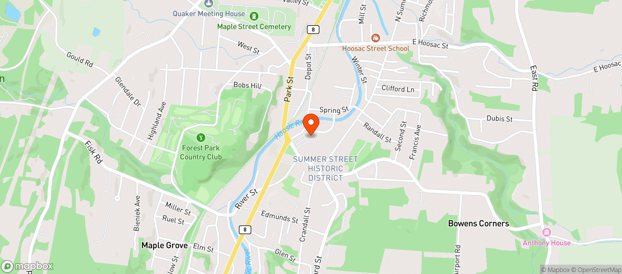Map showing Adams Hometown Market