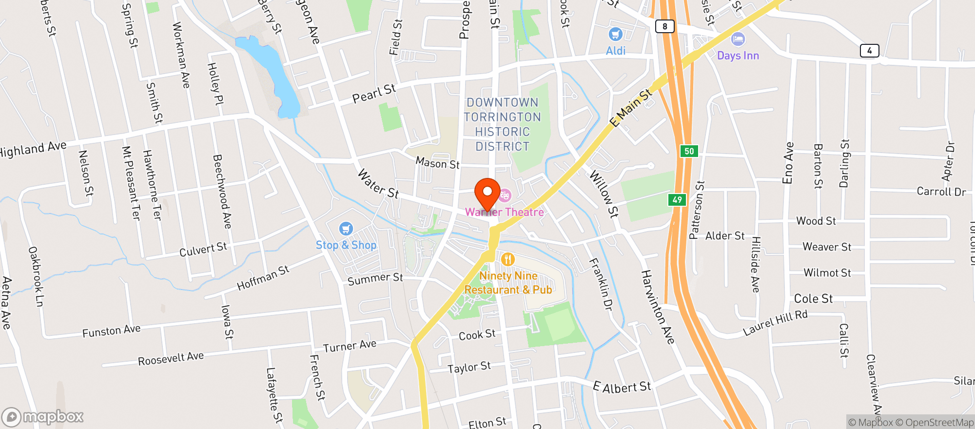 Map showing Crossroads Sports Bar & Bites