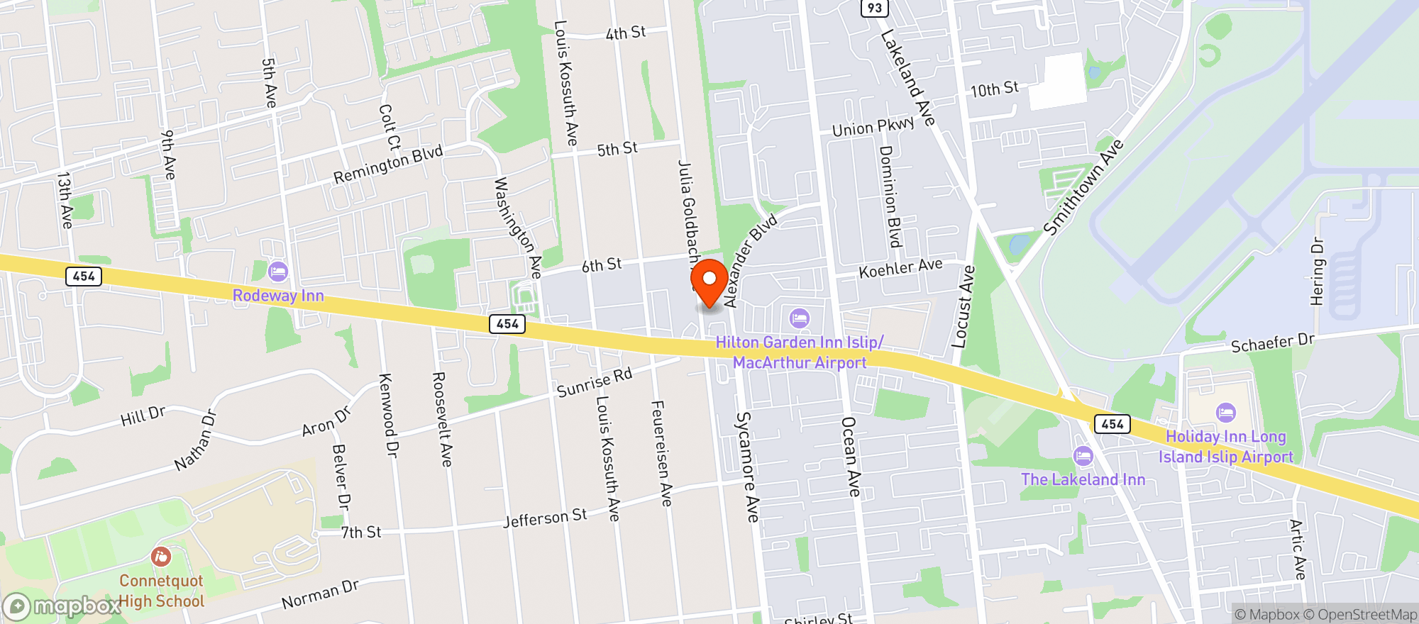 Map showing 1735 Julia Goldbach Ave