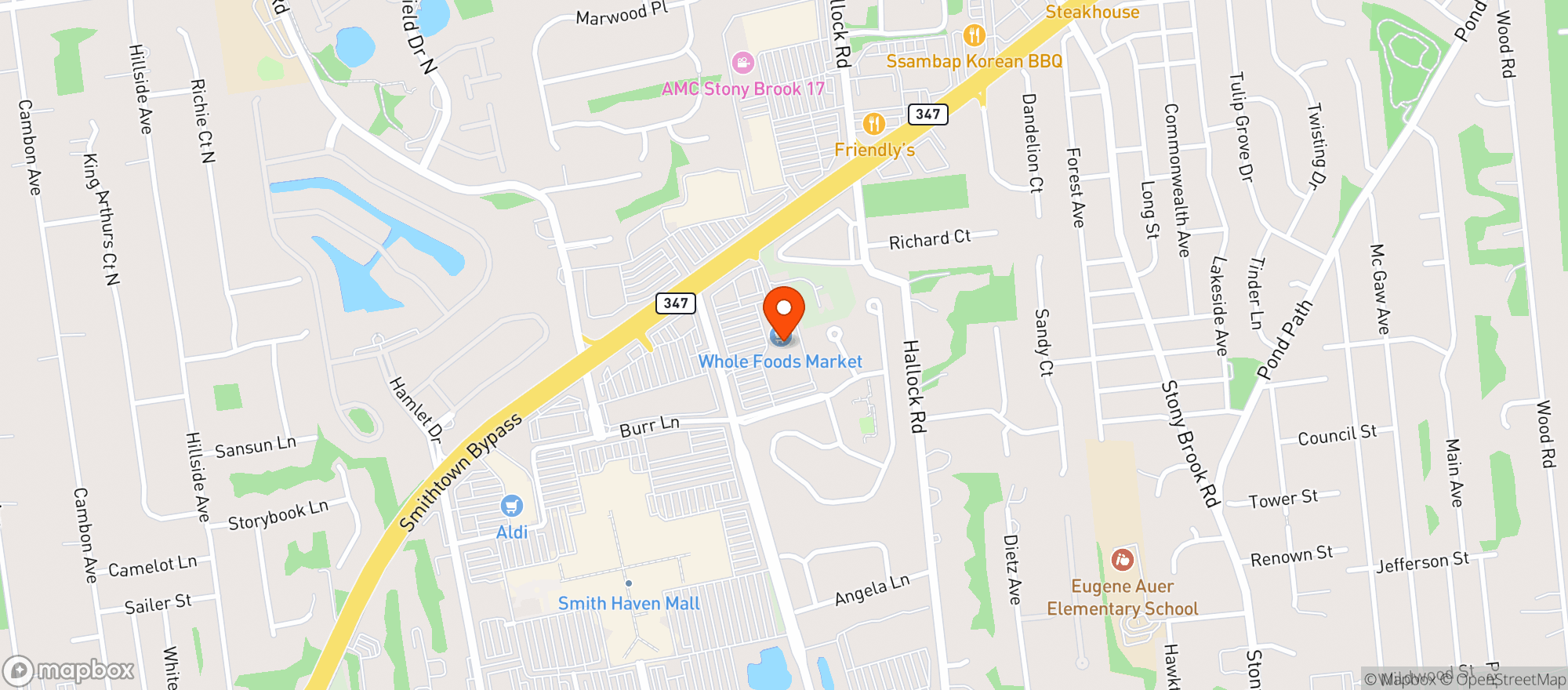 Map showing Whole Foods Market