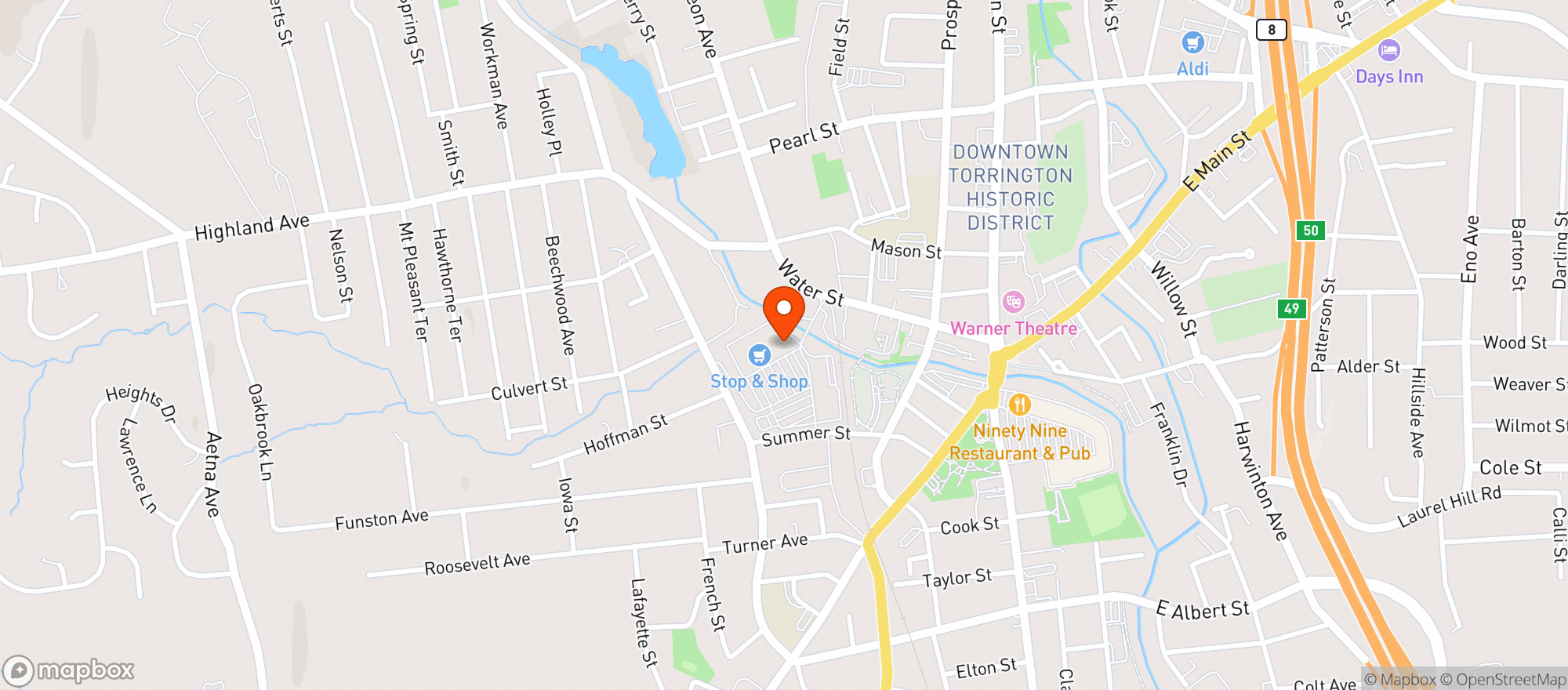 Map showing Warehouse Wine & Liquor