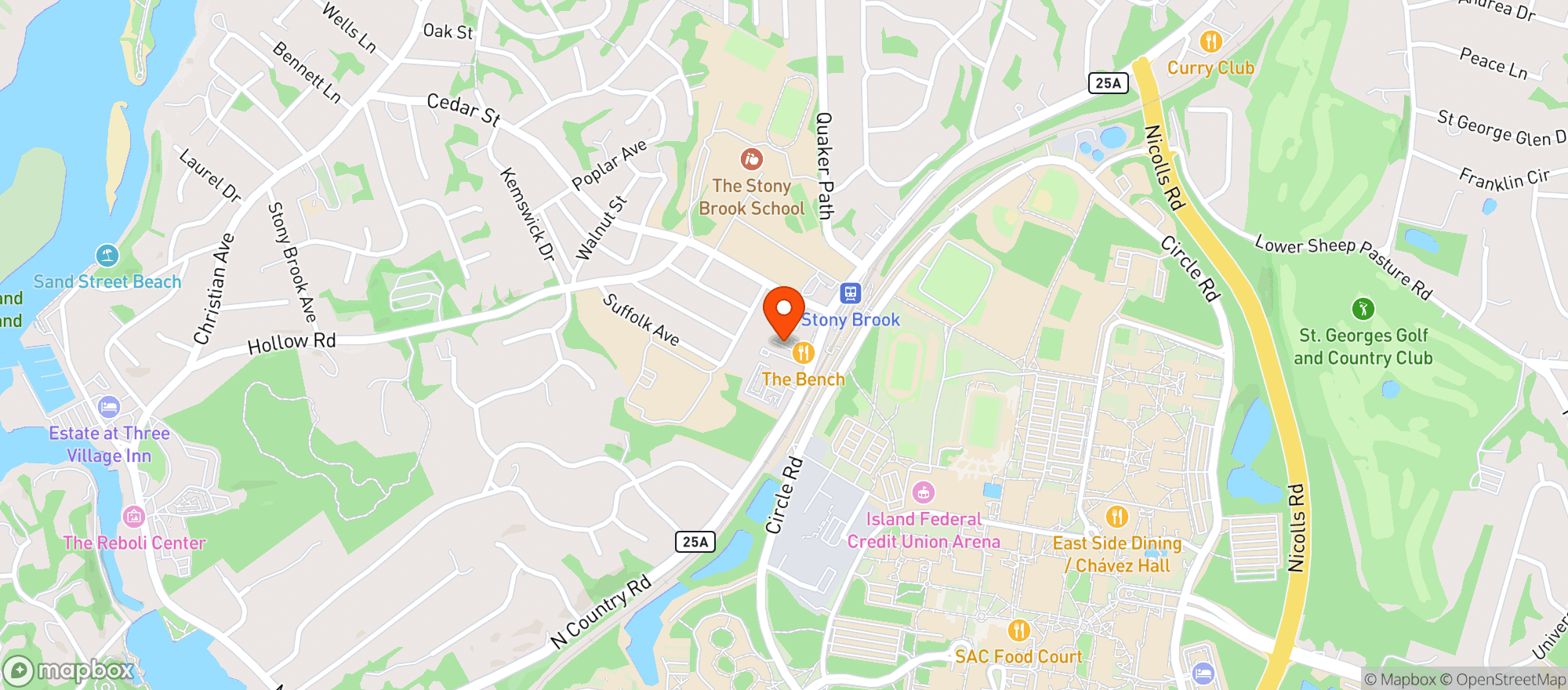Map showing Bench Bar & Grill