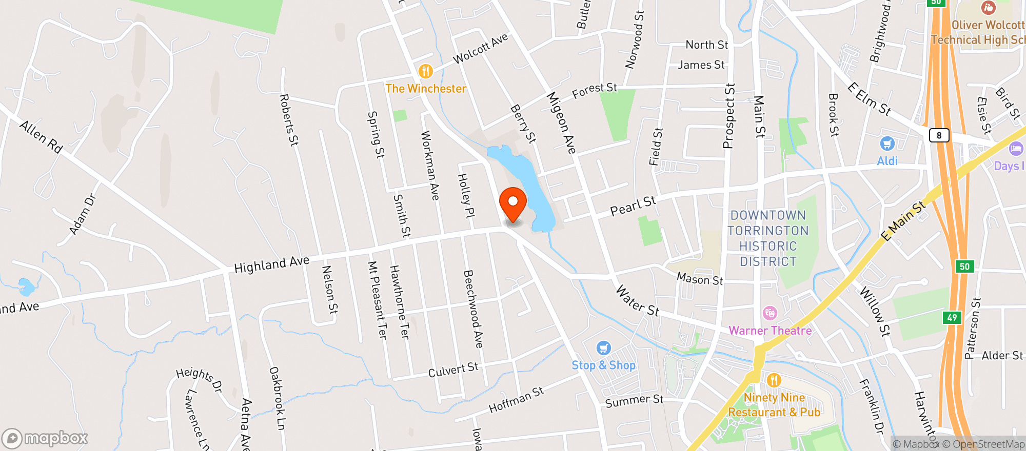 Map showing Westside Package Store