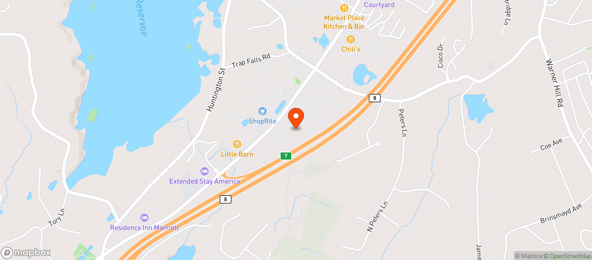 Map showing STOP & SHOP (898 BRIDGEPORT AVENUE)
