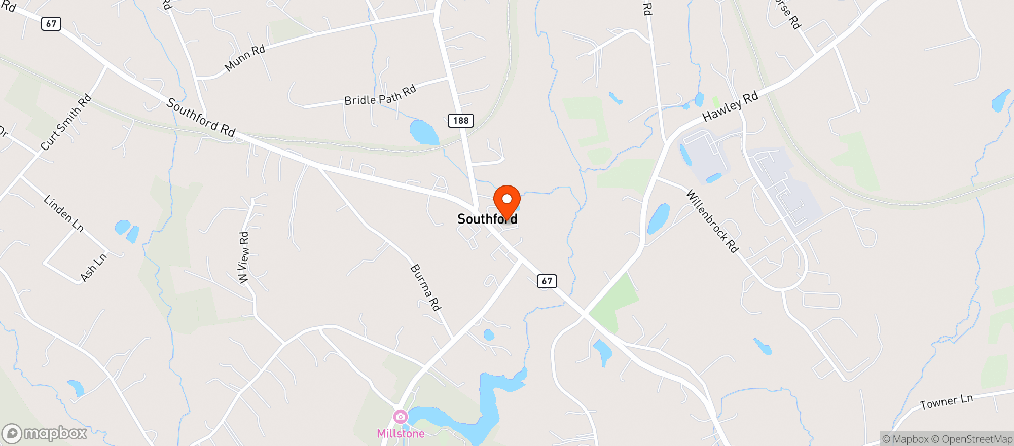 Map showing Southford Package Store