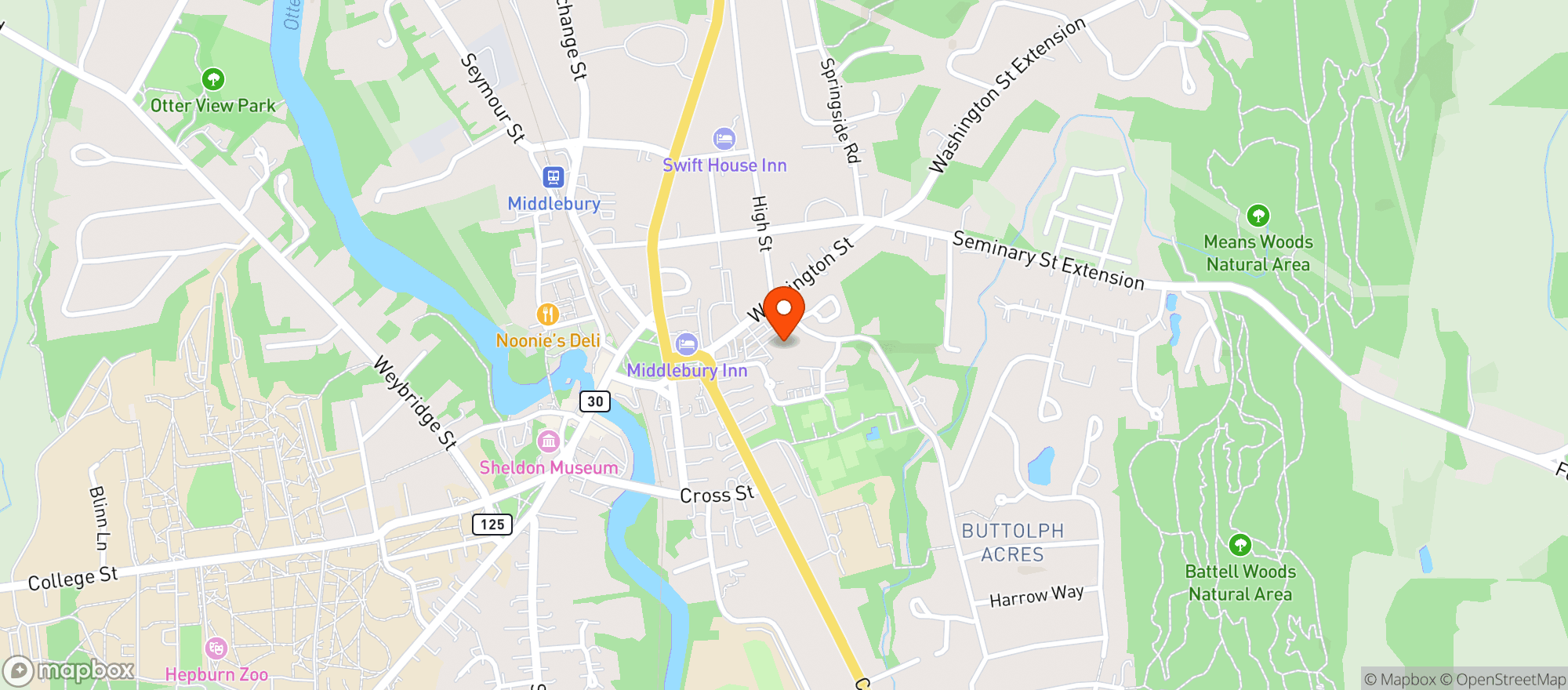 Map showing Shaws - 01219 - Middlebury