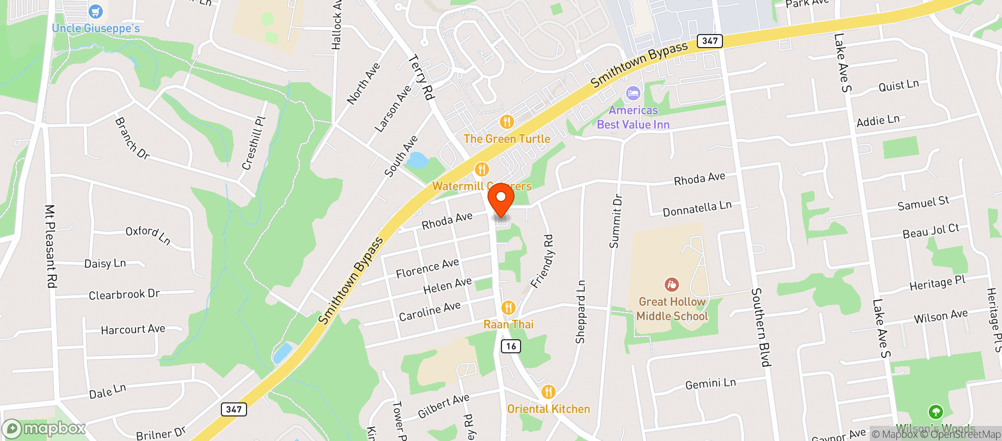 Map showing Suffolk Vape and Smoke