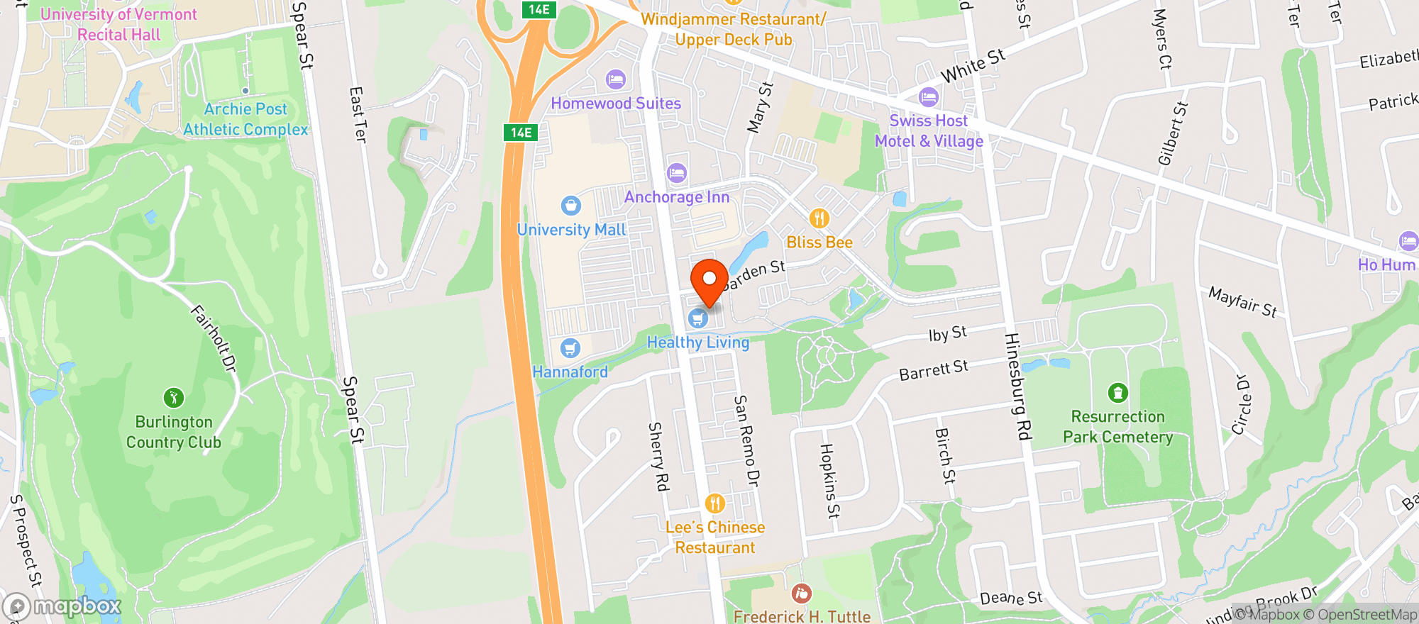 Map showing Healthy Living Market & Cafe Parent