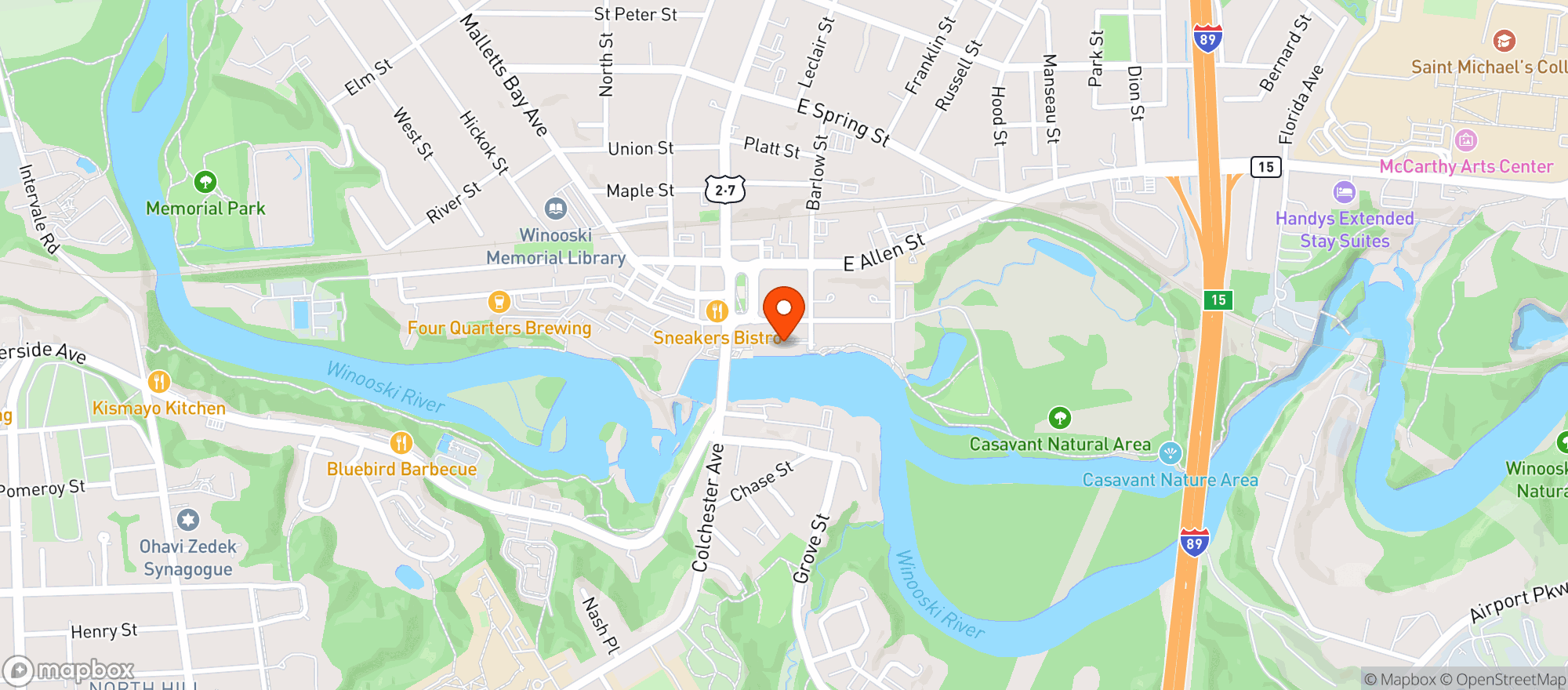 Map showing Waterworks Food and Drink