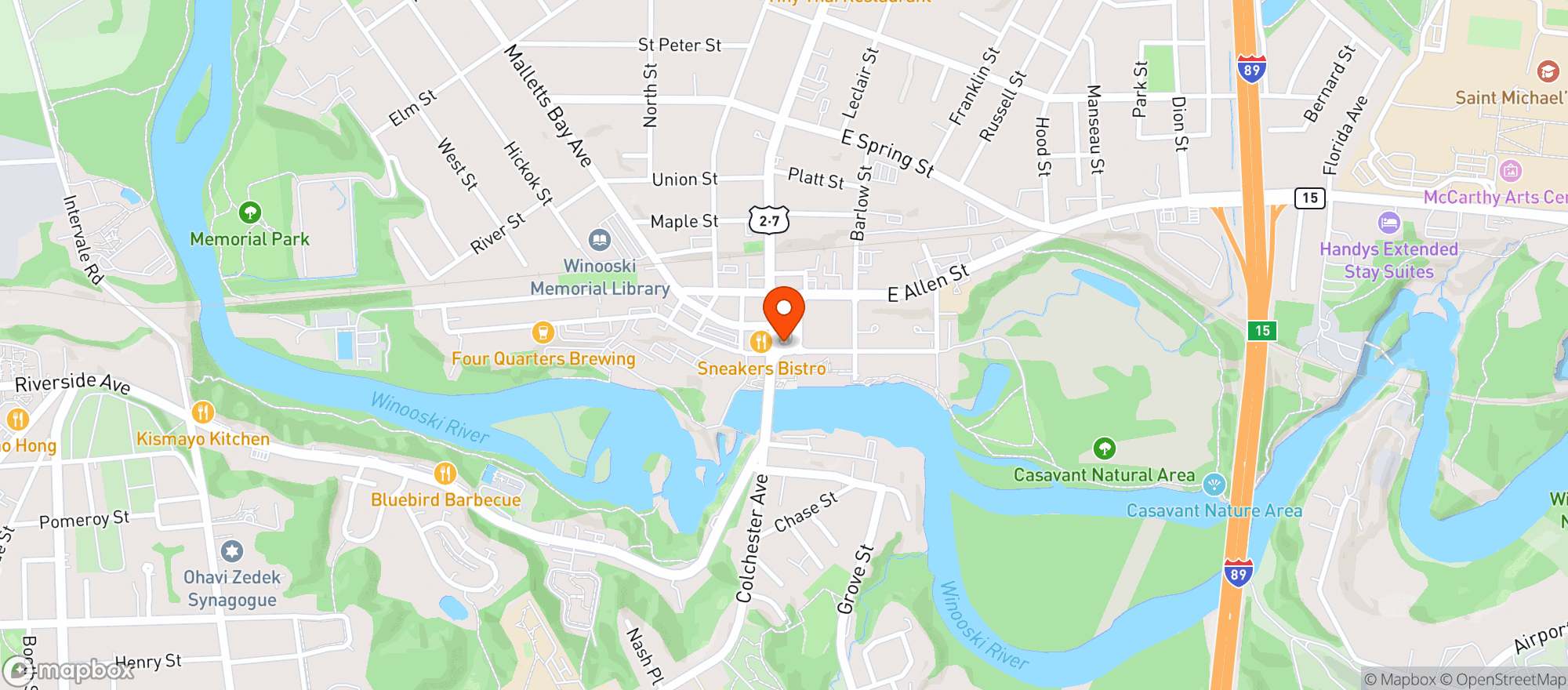 Map showing Specs Cafe