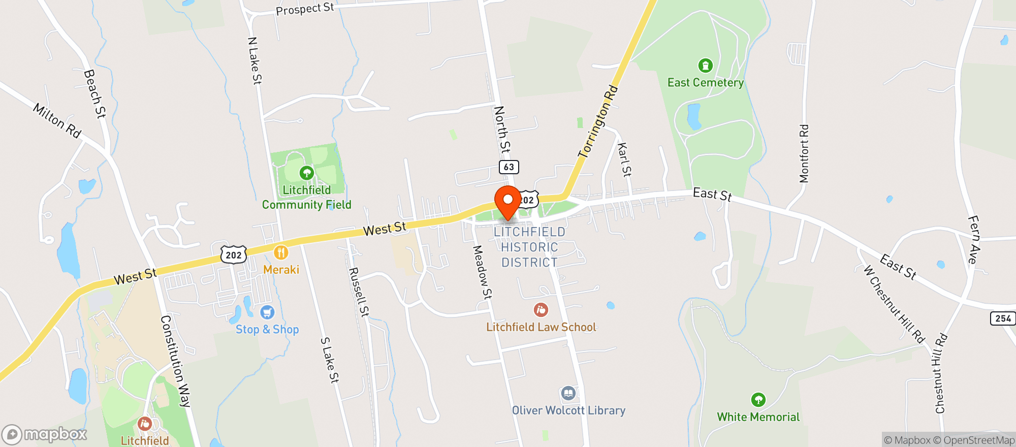 Map showing Village Restaurant