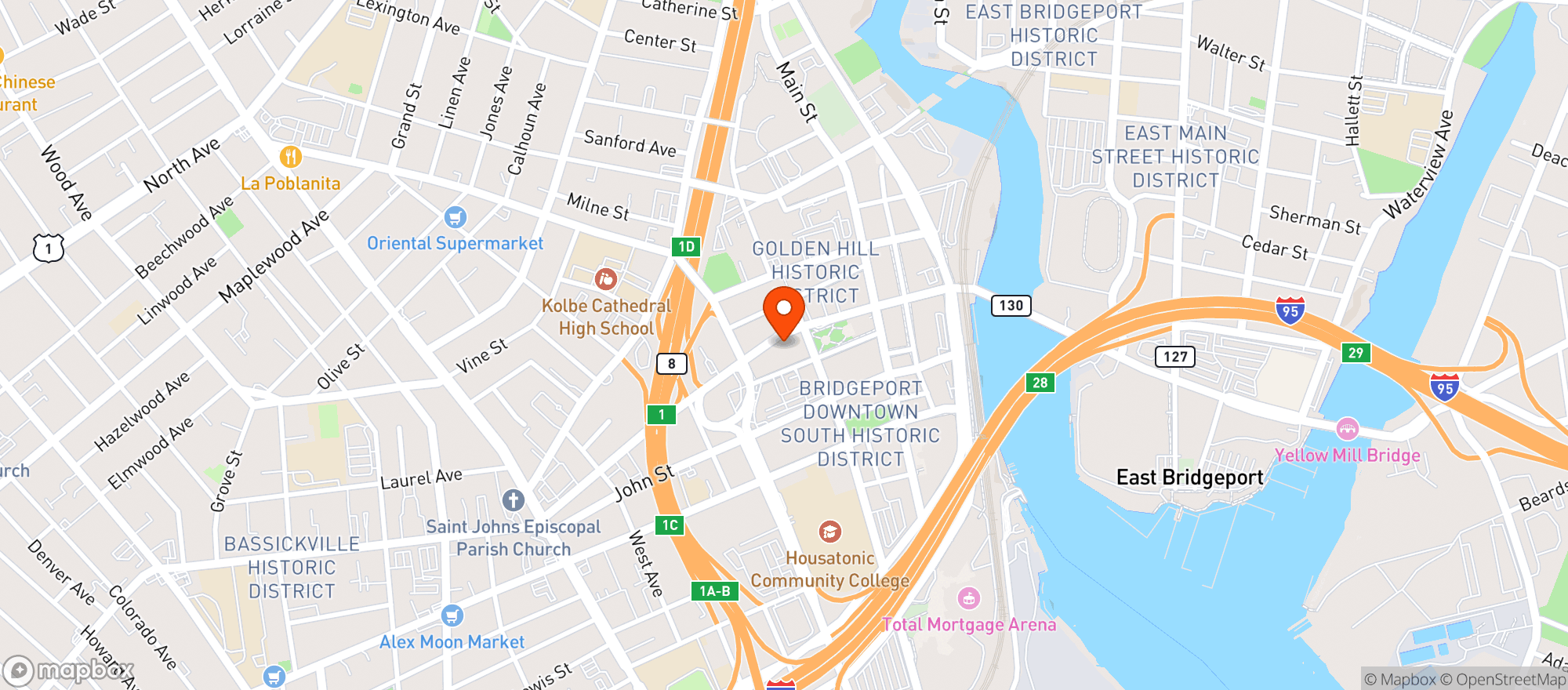 Map showing Artisan Stack Cafe
