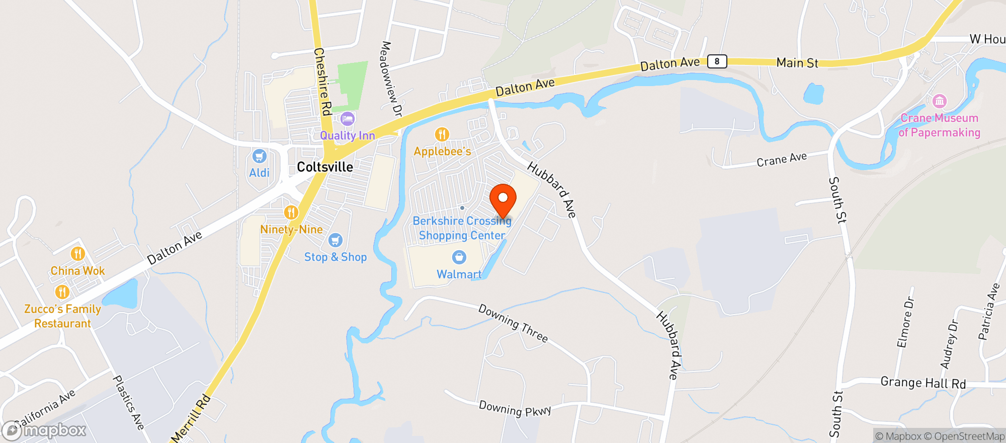 Map showing Price Chopper - Pittsfield #140