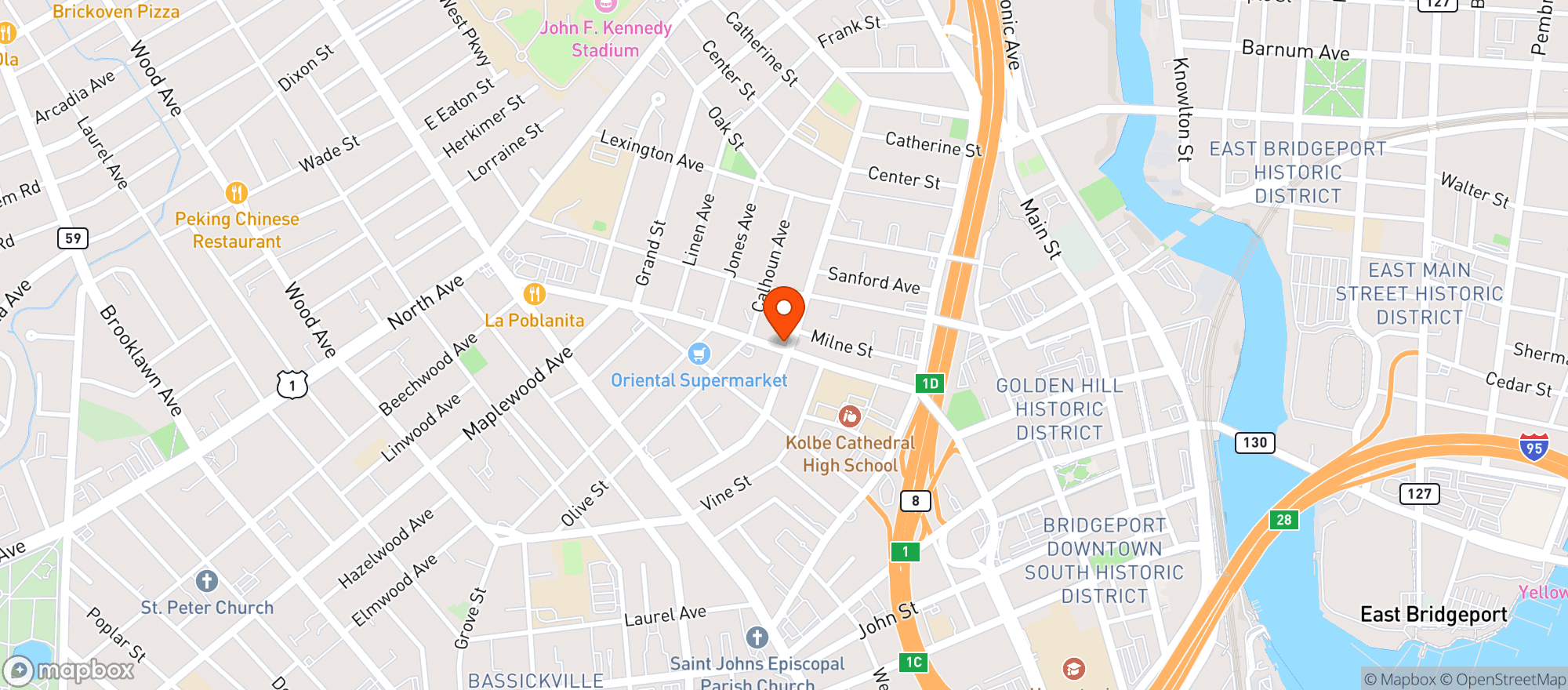 Map showing Lancers Cafe