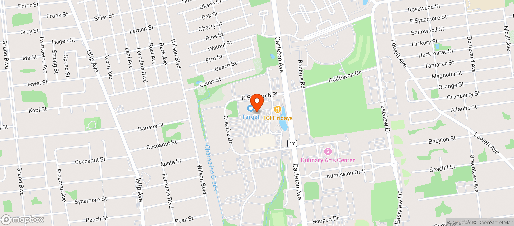 Map showing Target Store