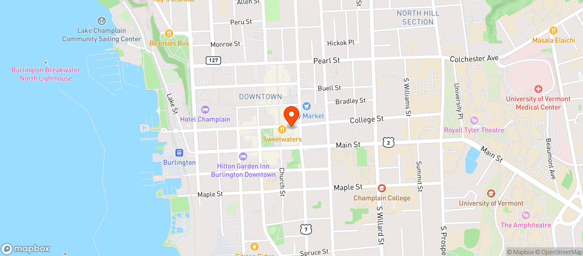 Map showing Finnigans Pub
