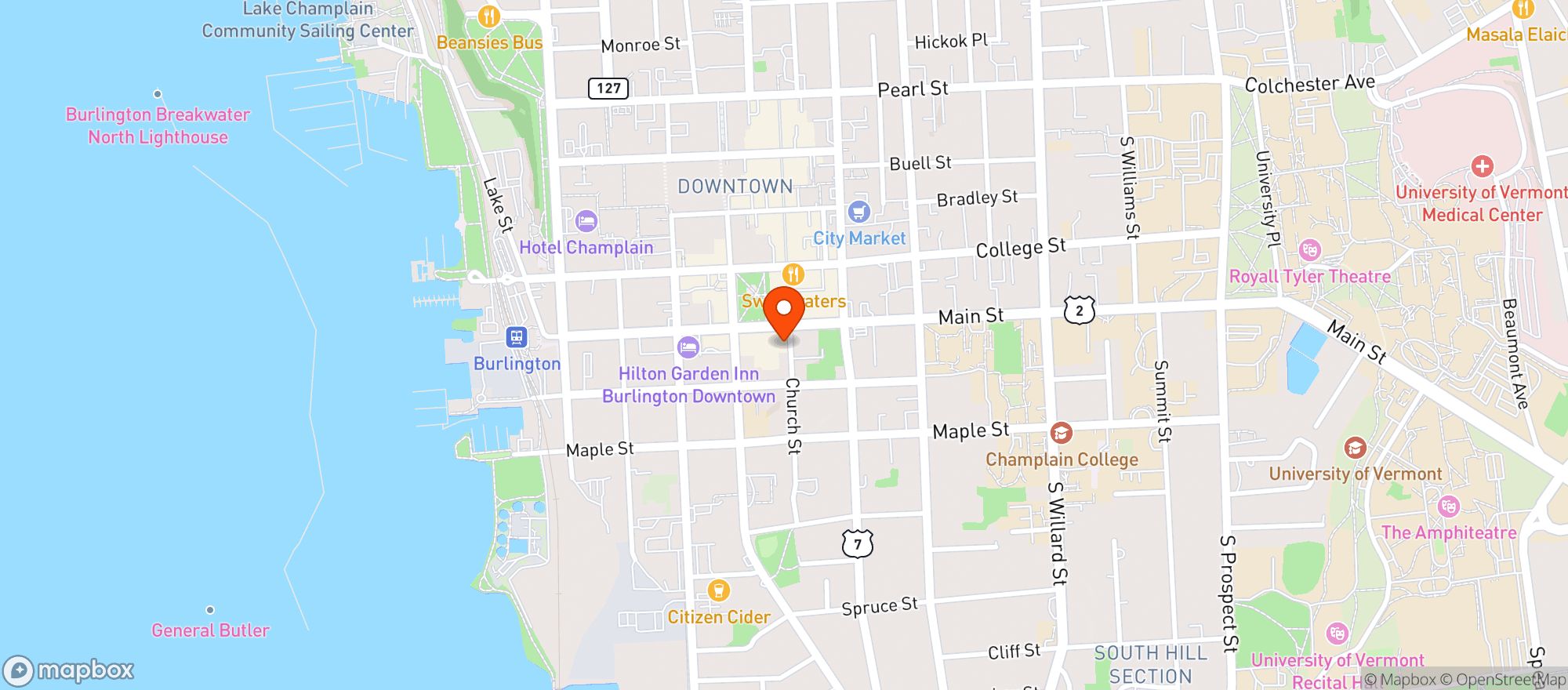 Map showing Einsteins Tap House
