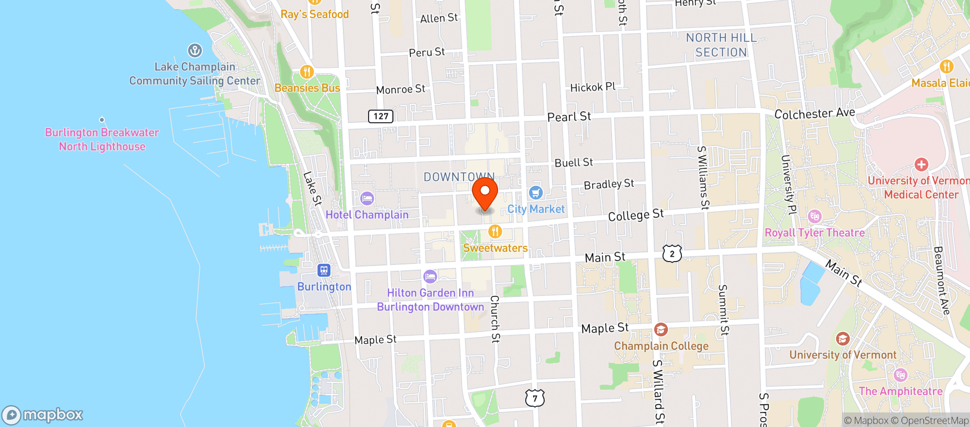 Map showing Church Street Tavern