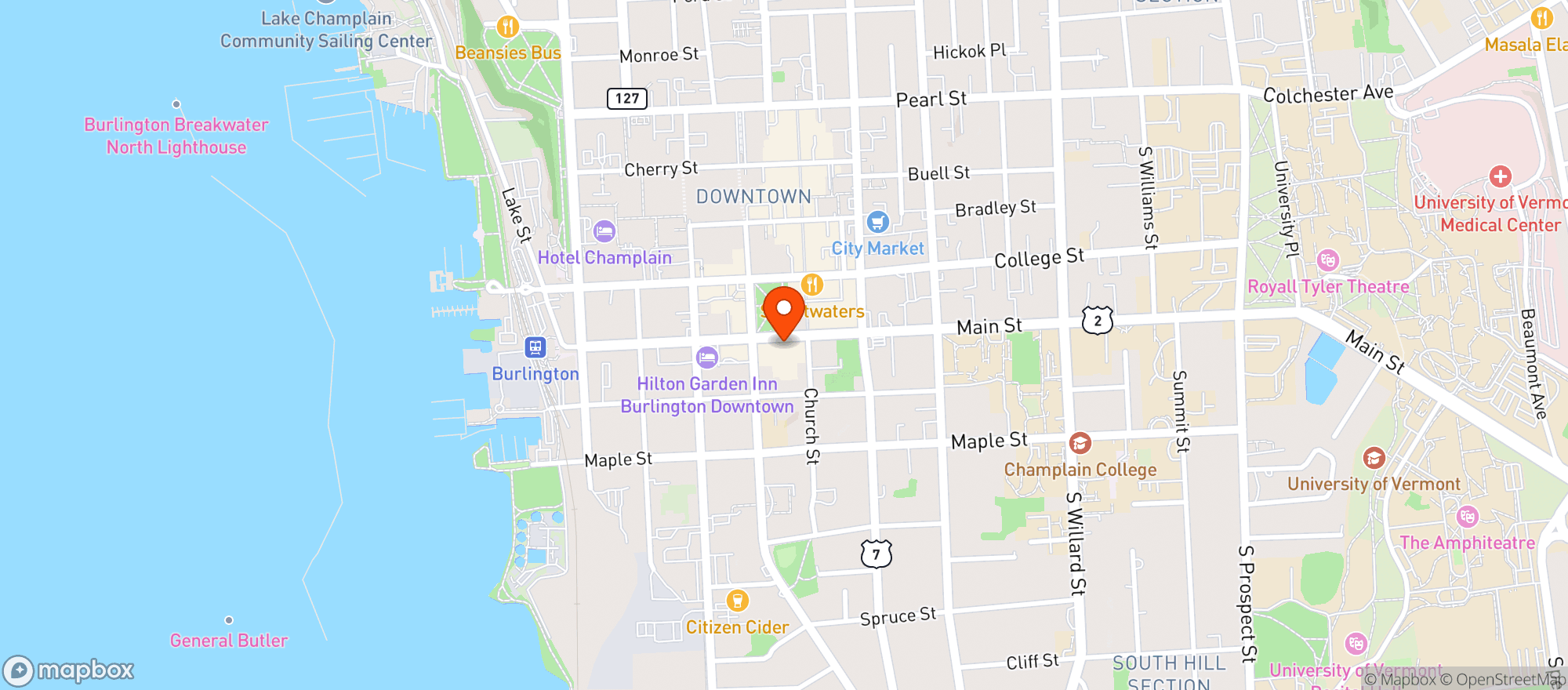 Map showing Flynn Theatre Performing