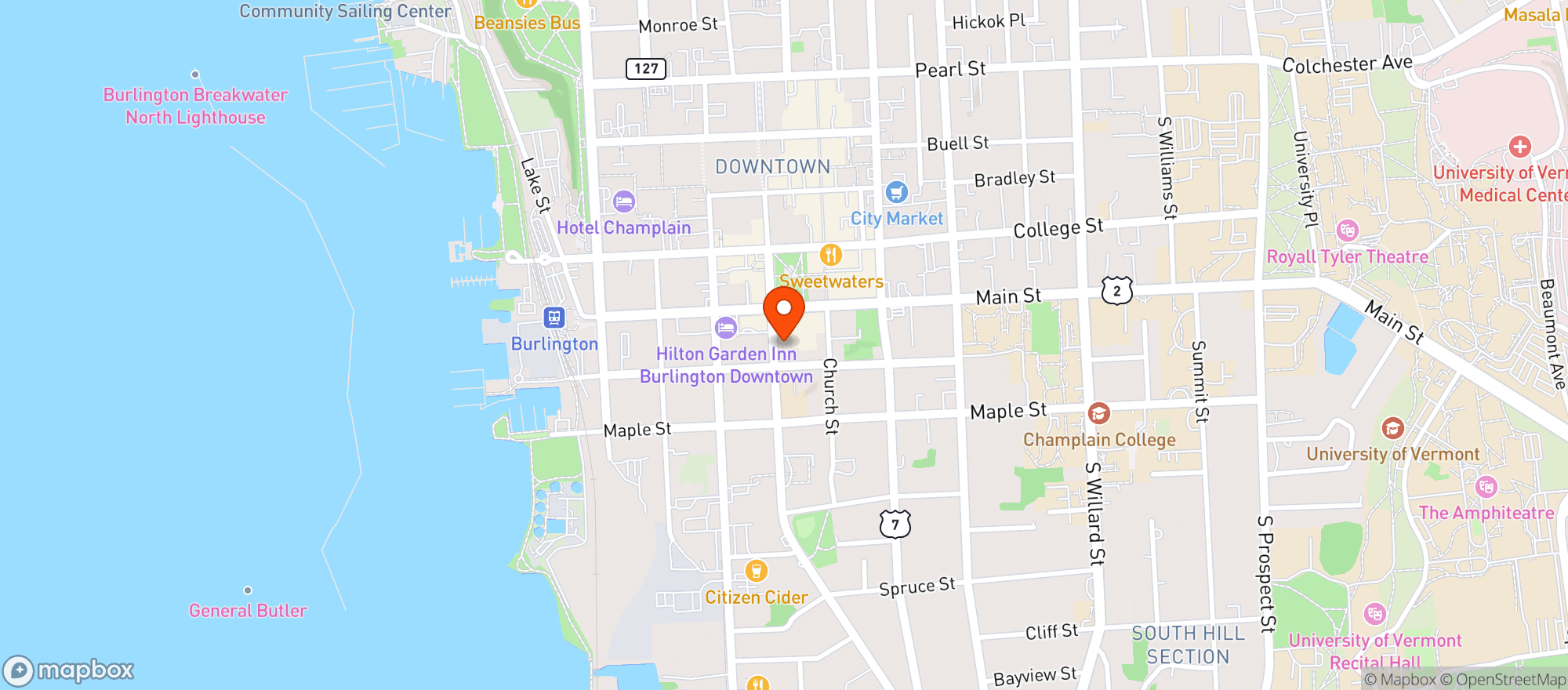 Map showing Pizzeria Verita