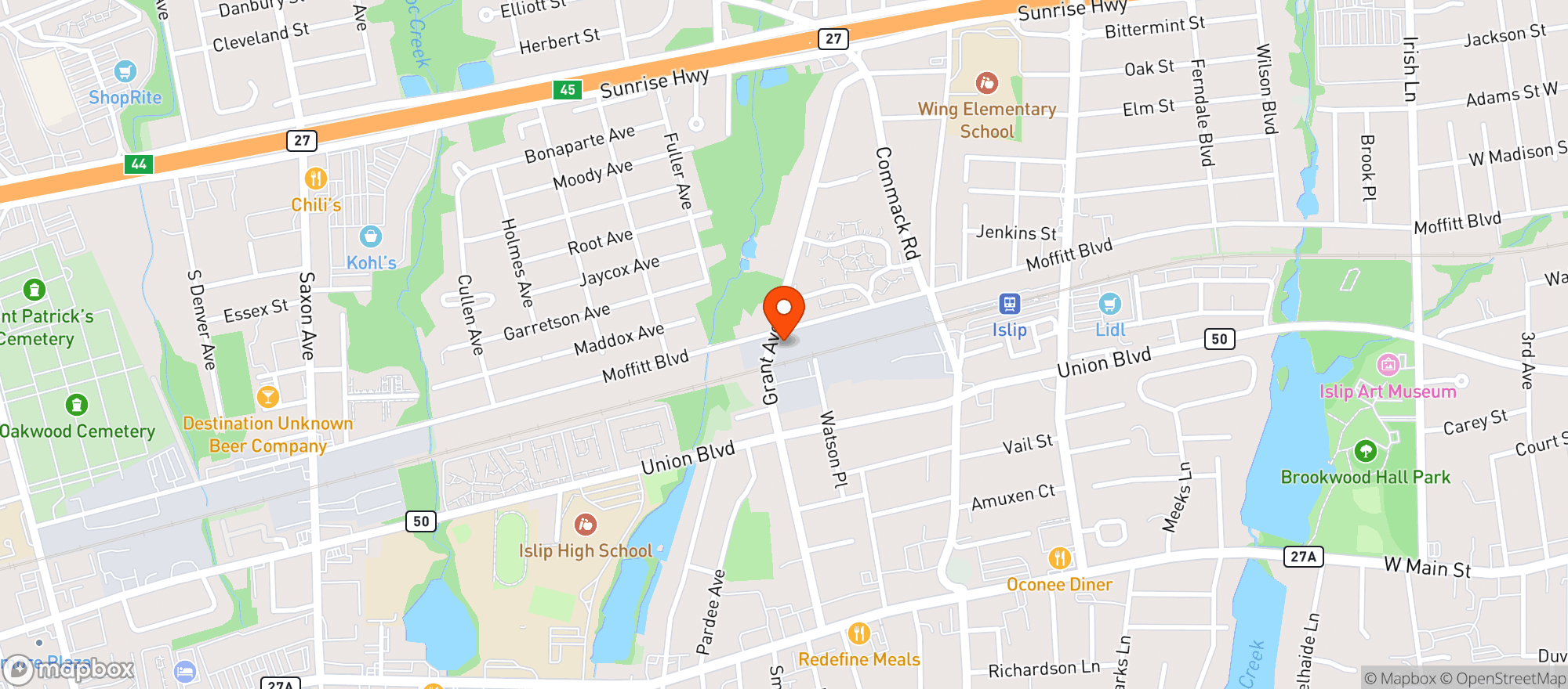 Map showing 175 Grant Ave