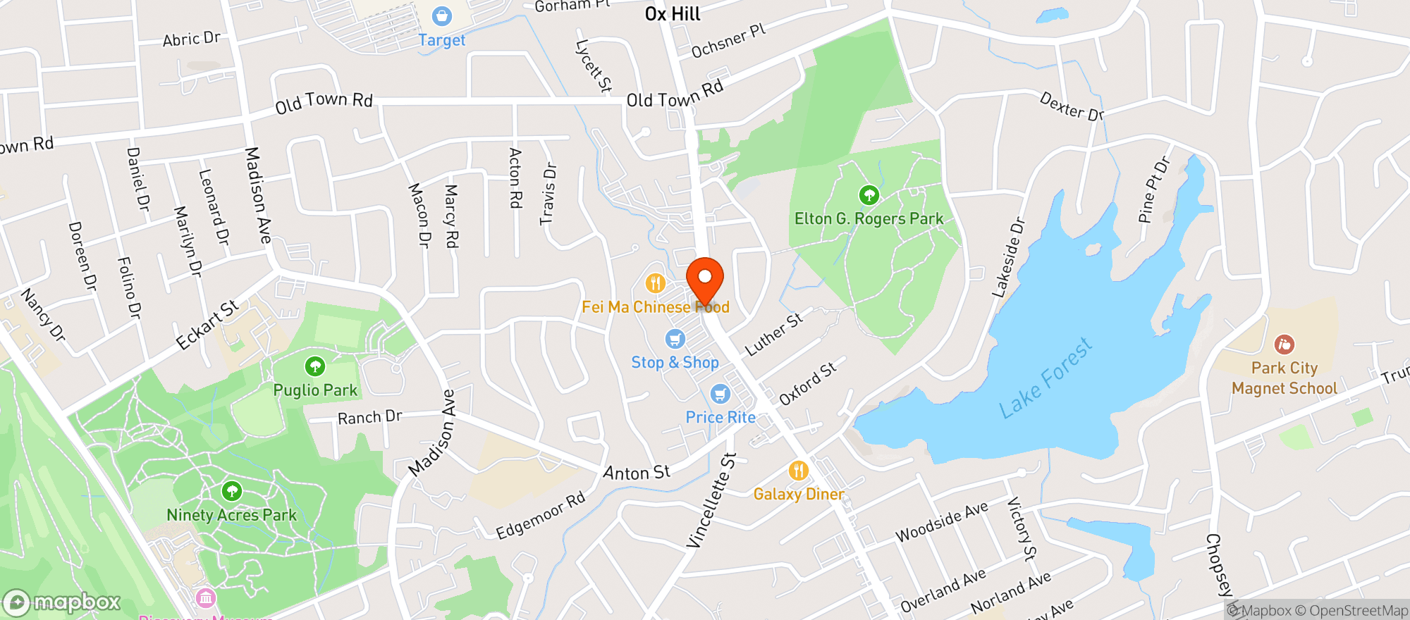 Map showing Brookside Package