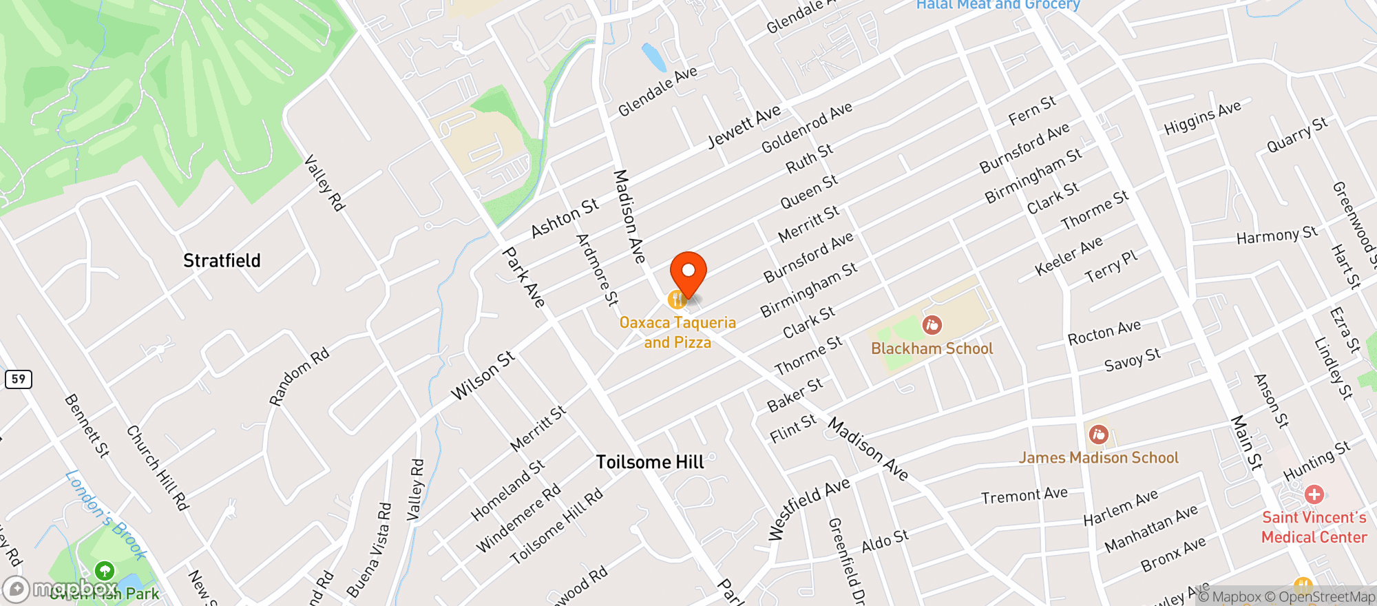 Map showing Monaco S Discount Liquor