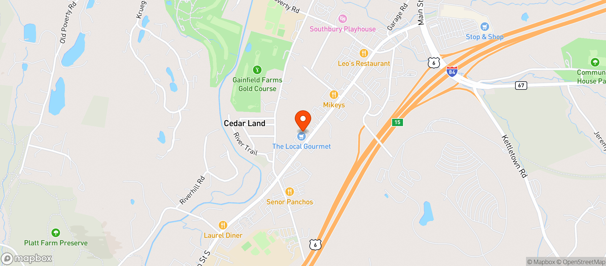 Map showing The Local Gourmet