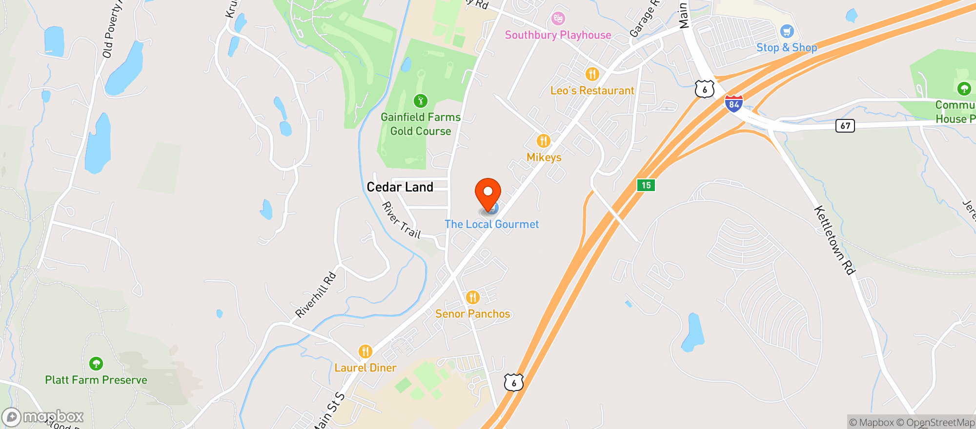 Map showing D&D Wine Shop Southbury
