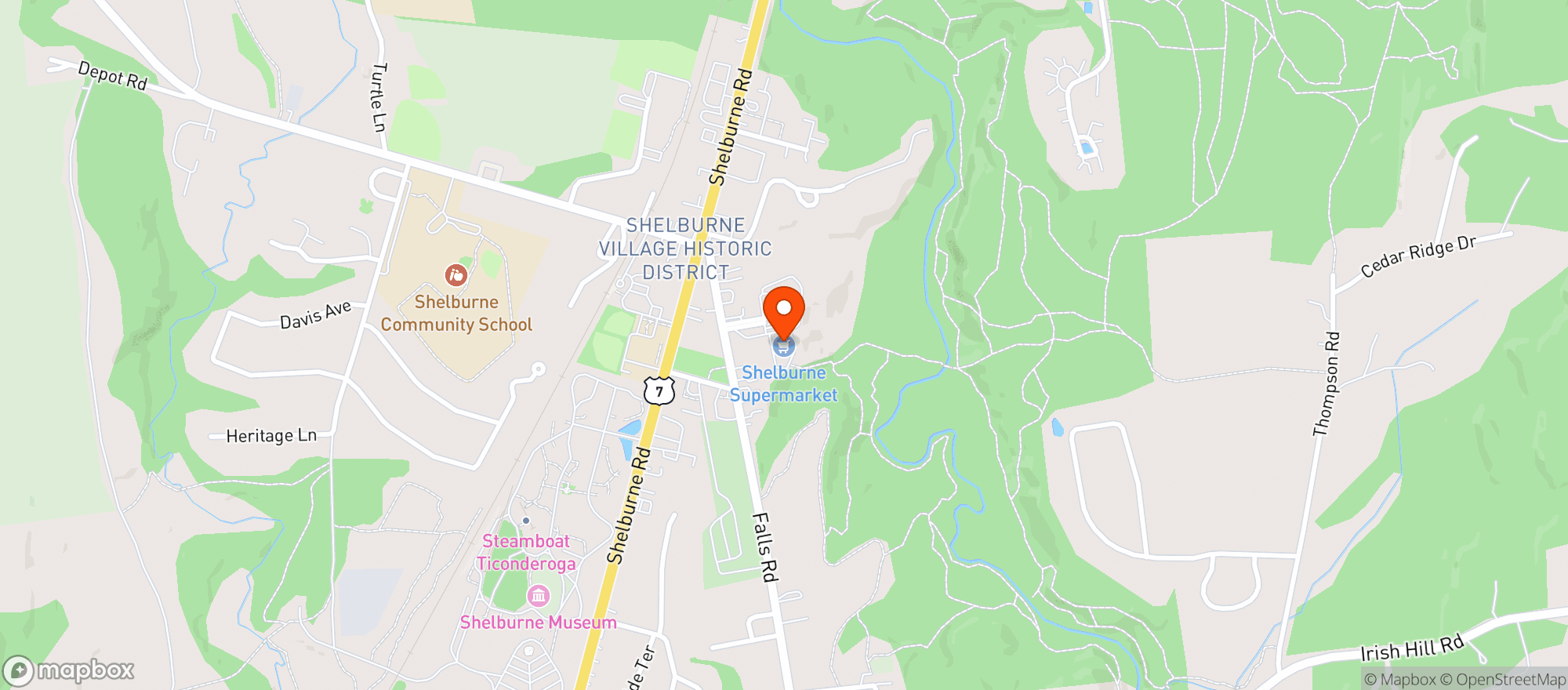 Map showing Shelburne Supermarket