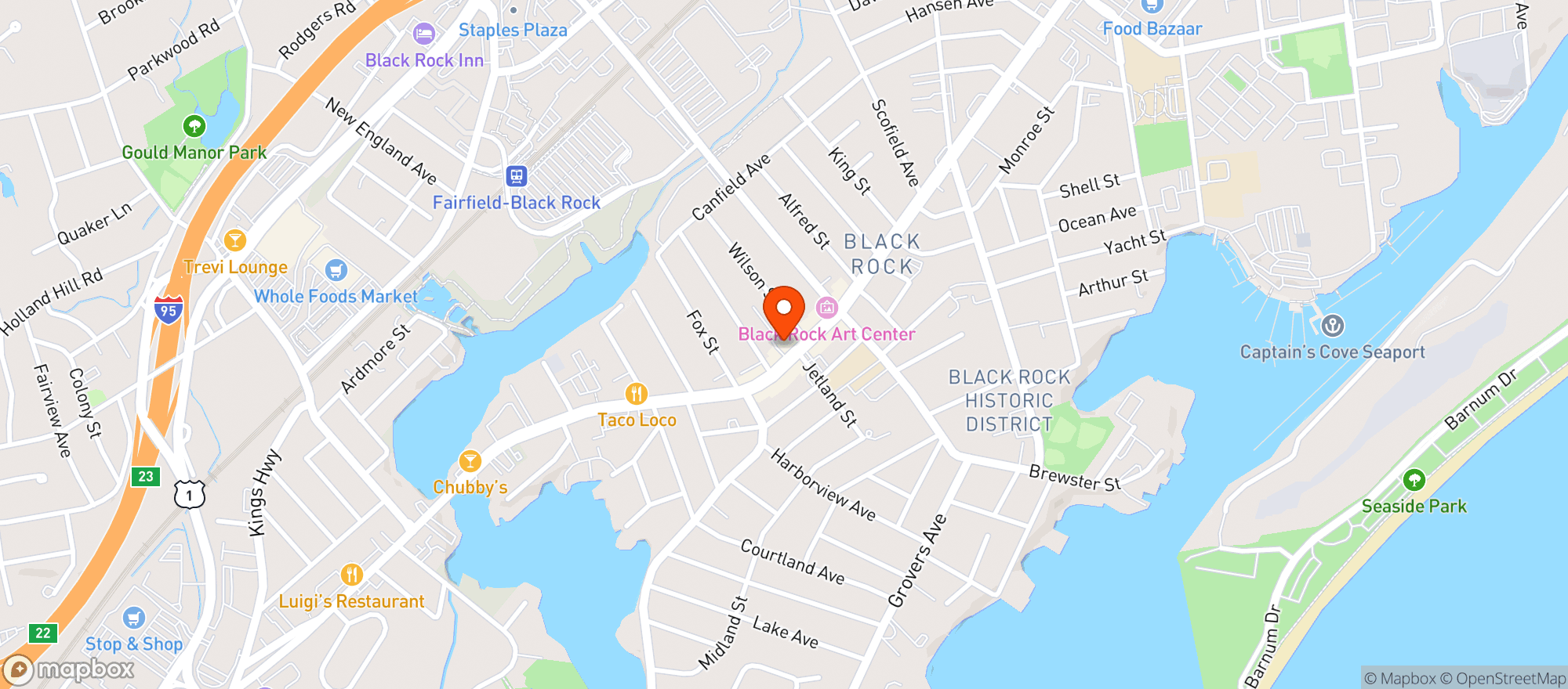Map showing Tautog Tavern