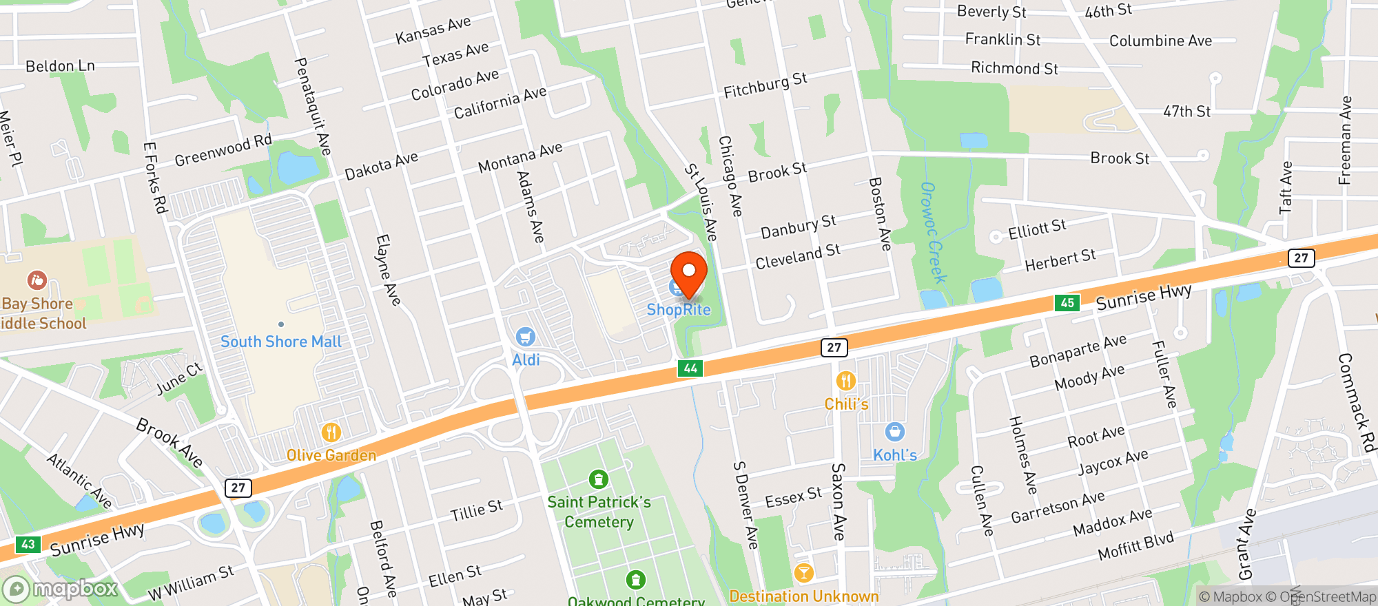 Map showing Shoprite