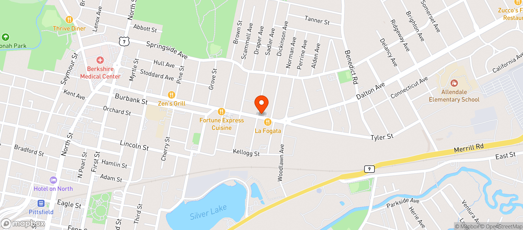 Map showing Berkshire Liquors & Variety