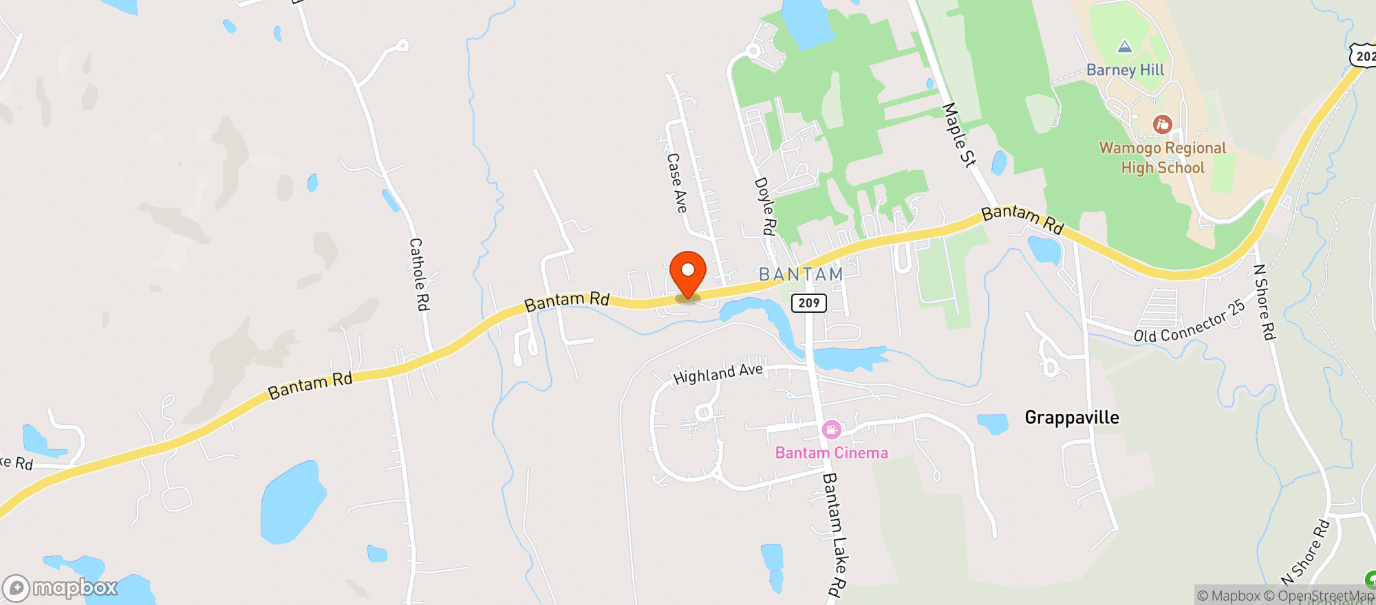 Map showing BANTAM COUNTRY LIQUORS
