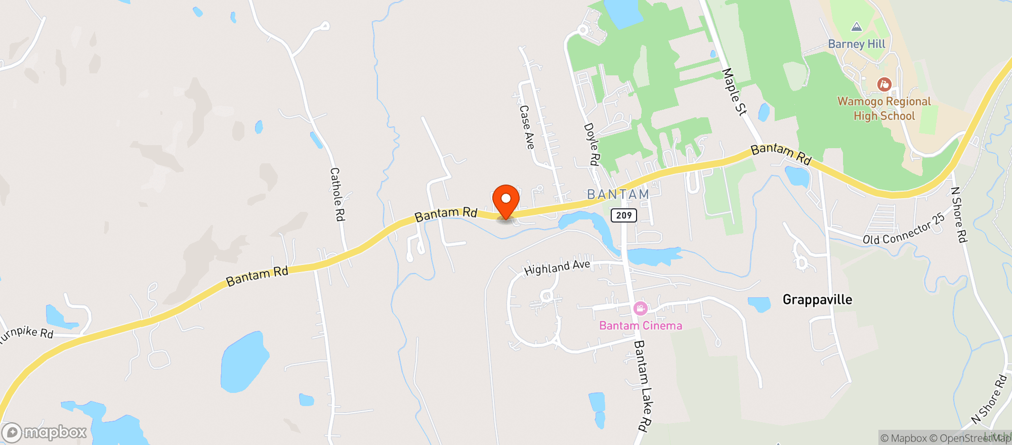 Map showing Bantam Country Liquor New